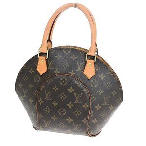 LOUIS VUITTON LV Logo Ellipse PM Hand Bag Monogram Leather Brown